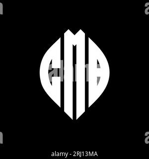 Logo CMB Circle letter avec forme de cercle et ellipse. Lettres elliptiques CMB avec style typographique. Les trois initiales forment un logo circulaire. Ci CMB Illustration de Vecteur