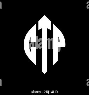 Logo de lettre cercle CTP avec forme de cercle et d'ellipse. Lettres elliptiques CTP avec style typographique. Les trois initiales forment un logo circulaire. Ci CTP Illustration de Vecteur