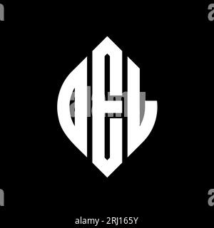 Logo de lettre DEL Circle avec forme de cercle et d'ellipse. DEL lettres ellipse avec style typographique. Les trois initiales forment un logo circulaire. DEL ci Illustration de Vecteur