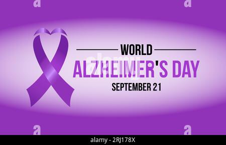 La Journée mondiale de la maladie d'Alzheimer met l'accent sur le plaidoyer, le soutien et la recherche pour les troubles de la mémoire. Modèle de bannière d'illustration vectorielle de promotion de la sensibilisation mondiale. Illustration de Vecteur