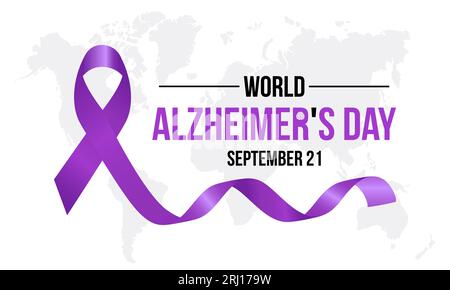 La Journée mondiale de la maladie d'Alzheimer met l'accent sur le plaidoyer, le soutien et la recherche pour les troubles de la mémoire. Modèle de bannière d'illustration vectorielle de promotion de la sensibilisation mondiale. Illustration de Vecteur