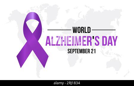 La Journée mondiale de la maladie d'Alzheimer met l'accent sur le plaidoyer, le soutien et la recherche pour les troubles de la mémoire. Modèle de bannière d'illustration vectorielle de promotion de la sensibilisation mondiale. Illustration de Vecteur