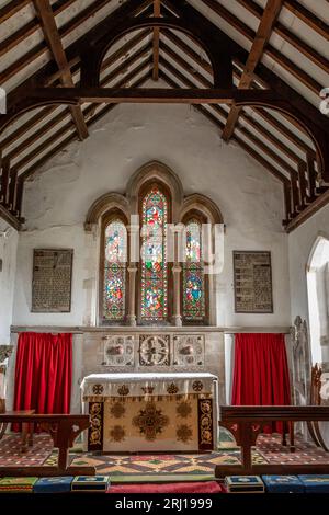 Intérieur de l'église Saint-Jean-Baptiste, Belleau, Lincolnshire, Angleterre, Royaume-Uni Banque D'Images