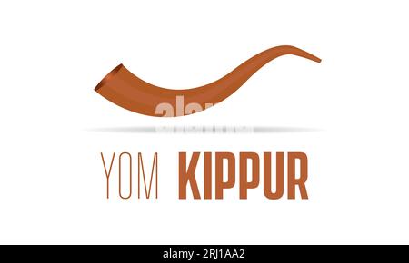 Yom Kippour. Réflexion, Expiation et renouveau spirituel dans le jour le plus Saint de repentance et de pardon dans l'illustration vectorielle de foi juive bann Illustration de Vecteur