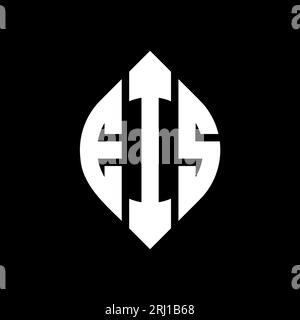 Logo de lettre cercle EIS avec forme de cercle et d'ellipse. Lettres elliptiques EIS avec style typographique. Les trois initiales forment un logo circulaire. EIS ci Illustration de Vecteur