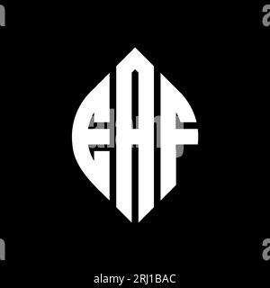 Logo de lettre cercle EAF avec forme de cercle et d'ellipse. Lettres elliptiques EAF avec style typographique. Les trois initiales forment un logo circulaire. Ci EAF Illustration de Vecteur