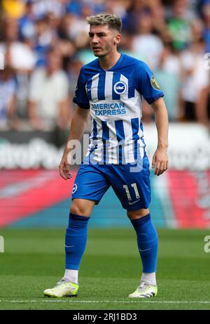 Billy Gilmour de Brighton et Hove Albion lors du match de Premier League au Molineux, Wolverhampton. Date de la photo : Samedi 19 août 2023. Banque D'Images