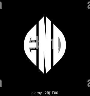 Logo de lettre de cercle D'EXTRÉMITÉ avec forme de cercle et d'ellipse. TERMINEZ les lettres elliptiques avec un style typographique. Les trois initiales forment un logo circulaire. TERMINER ci Illustration de Vecteur