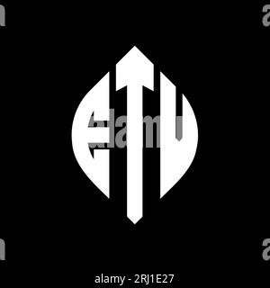 Design de logo de lettre cercle ETV avec forme de cercle et d'ellipse. Lettres elliptiques ETV avec style typographique. Les trois initiales forment un logo circulaire. Ci ETV Illustration de Vecteur
