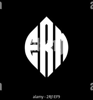 Logo de lettre cercle ERM avec forme de cercle et d'ellipse. Lettres elliptiques ERM avec style typographique. Les trois initiales forment un logo circulaire. ERM ci Illustration de Vecteur