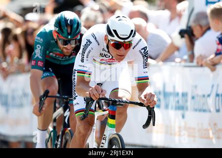 ETTEN-LEUR - champion du monde Mathieu van der Poel lors du Pro Cycling Tour Etten-leur. Van der Poel montre pour la première fois son maillot arc-en-ciel qu'il a remporté lors des Championnats du monde de cyclisme à Glasgow. ANP BAS CZERWINSKI Banque D'Images