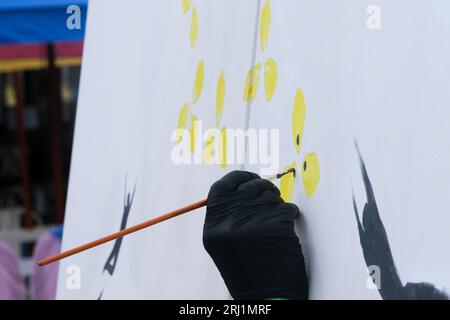 Trafalgar Square, Londres, Royaume-Uni. 20 août 2023. Les Syriens commémorent le massacre chimique de la Ghouta par le régime Assad le 21 août 2013. Crédit : Matthew Chattle/Alamy Live News Banque D'Images