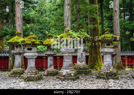 Vue panoramique dans le sanctuaire Tosho-gu à Nikko. Préfecture de Tochigi, Japon. Banque D'Images