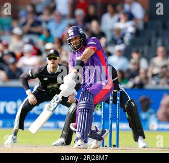 20 août 2023 ; Old Trafford Cricket Ground, Manchester, Angleterre : The Hundred Mens Cricket, Manchester Originals versus Northern Superchargeurs ; Adil Rashid of Northern Superchargeurs Banque D'Images