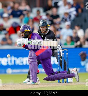 20 août 2023 ; Old Trafford Cricket Ground, Manchester, Angleterre : The Hundred Mens Cricket, Manchester Originals versus Northern Superchargeurs ; Adil Rashid of Northern Superchargeurs Banque D'Images