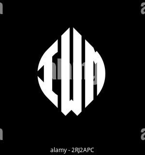 Design de logo de lettre de cercle D'IWM avec forme de cercle et d'ellipse. Lettres elliptiques IWM avec style typographique. Les trois initiales forment un logo circulaire. Ci IWM Illustration de Vecteur