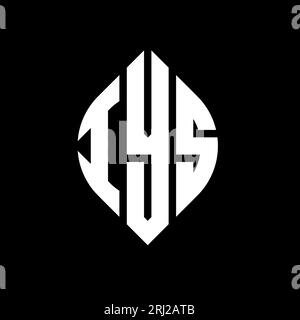 Logo de lettre cercle IYS avec forme de cercle et d'ellipse. Lettres elliptiques IYS avec style typographique. Les trois initiales forment un logo circulaire. IYS ci Illustration de Vecteur
