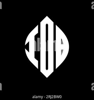 Design de logo de lettre cercle IOB avec forme de cercle et d'ellipse. Lettres elliptiques IOB avec style typographique. Les trois initiales forment un logo circulaire. Ci IOB Illustration de Vecteur