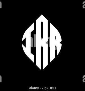 Logo de lettre cercle IRR avec forme de cercle et d'ellipse. Lettres elliptiques IRR avec style typographique. Les trois initiales forment un logo circulaire. IRR ci Illustration de Vecteur