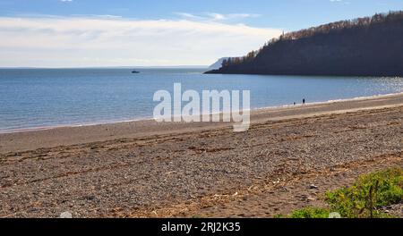 plage près de Parrsboro, Nouvelle-Écosse, avec vue sur le bassin Minas, Canada. La rive nord du bassin Minas est l'un des trésors cachés de la Nouvelle-Écosse Banque D'Images