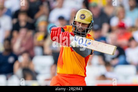 Moeen Ali de Birmingham Phoenix frappe dans le Hundred contre Trent Rockets Banque D'Images