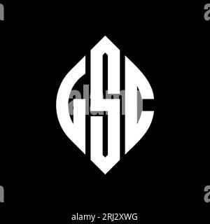 Logo de lettre cercle LSC avec forme de cercle et d'ellipse. Lettres elliptiques LSC avec style typographique. Les trois initiales forment un logo circulaire. Ci LSC Illustration de Vecteur