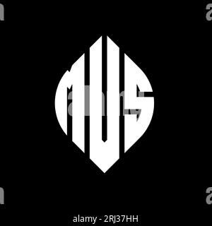 Logo MVS en forme de cercle et d'ellipse. Lettres elliptiques MVS avec style typographique. Les trois initiales forment un logo circulaire. Ci MVS Illustration de Vecteur