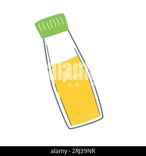 jaune buvez du jus dans une bouteille en verre ou en plastique Illustration de Vecteur