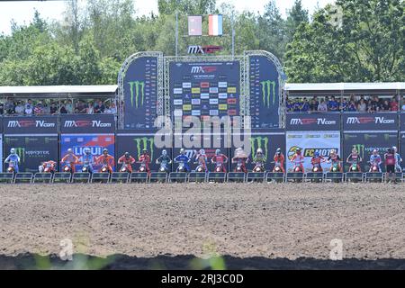Arnhem, pays-Bas. 20 août 2023. ARNHEM, PAYS-BAS - 20 AOÛT : départ du Championnat du monde MXGP de motocross au Motorportpark Gelderland Midden le 20 août 2023 à Arnhem, pays-Bas (photo de Kees Kuijt/Orange Pictures) crédit : Orange pics BV/Alamy Live News Banque D'Images