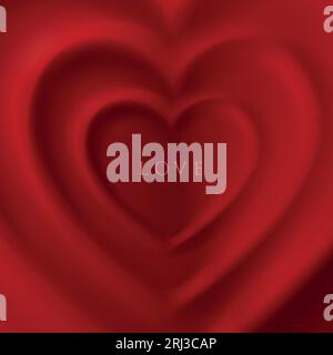 Conception de cadre en forme de coeur 3D dans des tons rouges et rouges doux. Saint Valentin Illustration de Vecteur