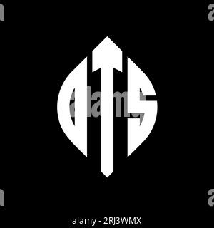 Logo de lettre cercle OTS avec forme de cercle et d'ellipse. Lettres elliptiques OTS avec style typographique. Les trois initiales forment un logo circulaire. Ci OTS Illustration de Vecteur