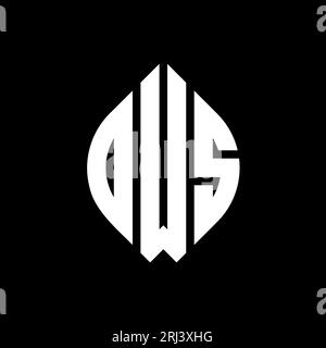 Logo de lettre cercle OWS avec forme de cercle et d'ellipse. Lettres elliptiques OWS avec style typographique. Les trois initiales forment un logo circulaire. Ci OWS Illustration de Vecteur