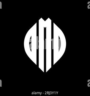 Logo de lettre cercle OMD avec forme de cercle et d'ellipse. Lettres elliptiques OMD avec style typographique. Les trois initiales forment un logo circulaire. Ci. OMD Illustration de Vecteur