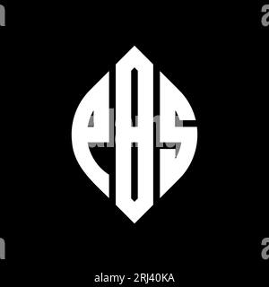 Logo de lettre cercle PBS avec forme de cercle et d'ellipse. Lettres elliptiques PBS avec style typographique. Les trois initiales forment un logo circulaire. PBS ci Illustration de Vecteur