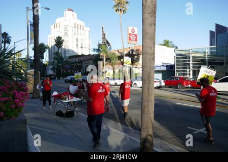 Los Angeles, Californie, États-Unis 20 juillet 2023 grève des employés de l'hôtel Andaz sur Sunset Blvd le 20 juillet 2023 à Los Angeles, Californie, États-Unis. Photo de Barry King/Alamy stock photo Banque D'Images