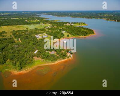 Vue aérienne du paysage du réservoir Shawnee à Oklahoma Banque D'Images