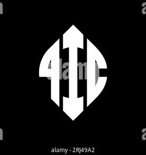 Logo de lettre cercle QIC avec forme de cercle et d'ellipse. Lettres elliptiques QIC avec style typographique. Les trois initiales forment un logo circulaire. Ci QIC Illustration de Vecteur