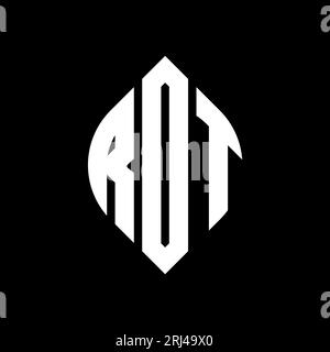 Logo de lettre circulaire RDT avec forme de cercle et d'ellipse. Lettres elliptiques RDT avec style typographique. Les trois initiales forment un logo circulaire. Ci RDT Illustration de Vecteur