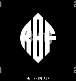 Logo de lettre circulaire RBF avec forme de cercle et d'ellipse. Lettres elliptiques RBF avec style typographique. Les trois initiales forment un logo circulaire. Ci RBF Illustration de Vecteur