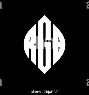 Logo de lettre de cercle RVB avec forme de cercle et d'ellipse. Lettres elliptiques RVB avec style typographique. Les trois initiales forment un logo circulaire. Ci RVB Illustration de Vecteur