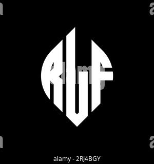 Logo de lettre circulaire RLF avec forme de cercle et d'ellipse. Lettres elliptiques RLF avec style typographique. Les trois initiales forment un logo circulaire. Ci RLF Illustration de Vecteur
