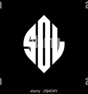 Logo SDL en forme de cercle et d'ellipse. Lettres elliptiques SDL avec style typographique. Les trois initiales forment un logo circulaire. SDL ci Illustration de Vecteur