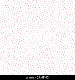 Fond transparent avec des éléments aléatoires. Ornement abstrait gris, rose et blanc. Motif abstrait à pois Banque D'Images