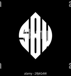 Logo de lettre cercle SBW avec forme de cercle et d'ellipse. Lettres elliptiques SBW avec style typographique. Les trois initiales forment un logo circulaire. Ci SBW Illustration de Vecteur
