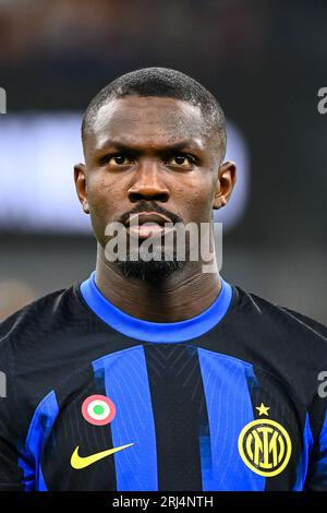Marcus Thuram du FC Internazionale lors du match de football italien de Serie A Inter vs Monza au stade San Siro de Milan, Italie, le 19 août 2023 Banque D'Images