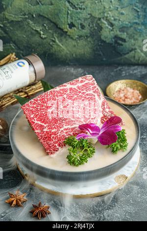 Tokujoh Karubi côte désossée - avant, partie inférieure de côte, pour barbecue japonais ou barbecue coréen。 Banque D'Images