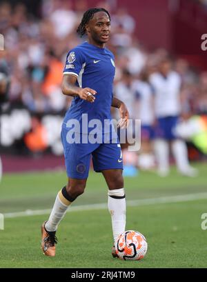 Londres, Royaume-Uni. 20 août 2023. Raheem Sterling de Chelsea pendant le match de Premier League au London Stadium. Le crédit photo devrait se lire : Paul Terry/Sportimage crédit : Sportimage Ltd/Alamy Live News Banque D'Images