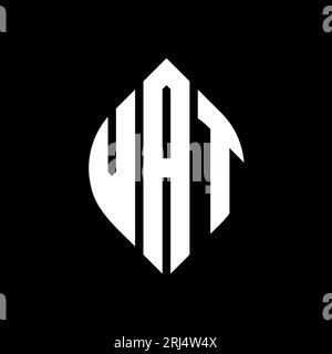 Logo de lettre cercle de TVA avec forme de cercle et d'ellipse. Lettres d'ellipse de TVA avec style typographique. Les trois initiales forment un logo circulaire. Ci TVA Illustration de Vecteur