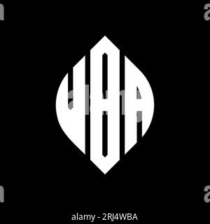 Logo de lettre cercle VBA avec forme de cercle et d'ellipse. Lettres elliptiques VBA avec style typographique. Les trois initiales forment un logo circulaire. Ci VBA Illustration de Vecteur