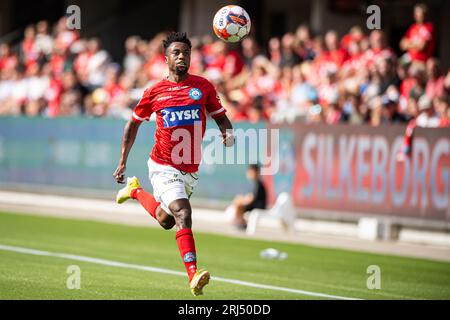 Silkeborg, Danemark. 20 août 2023. Lubambo Musonda (24) de Silkeborg IF vu lors du 3F Superliga match entre Silkeborg IF et FC Nordsjaelland au JYSK Park à Silkeborg. (Crédit photo : Gonzales photo/Alamy Live News Banque D'Images